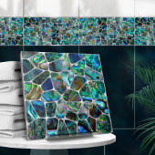 Abalone Muschel Texture - Zellen Collage N15 Fliese