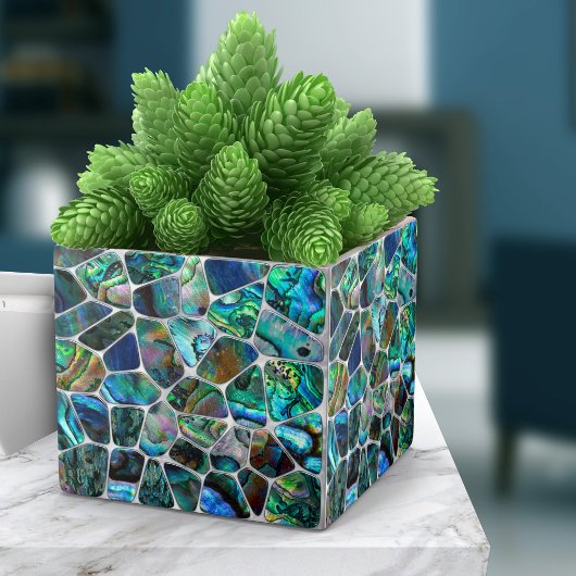 Abalone Muschel Texture - Zellen Collage N15 Fliese