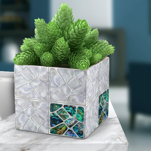 Abalone-Muschel und Perle - Cells Collage N7 Fliese