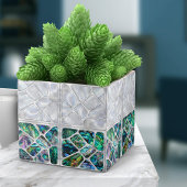 Abalone Muschel und Perle - Zellen Collage N10 Fliese