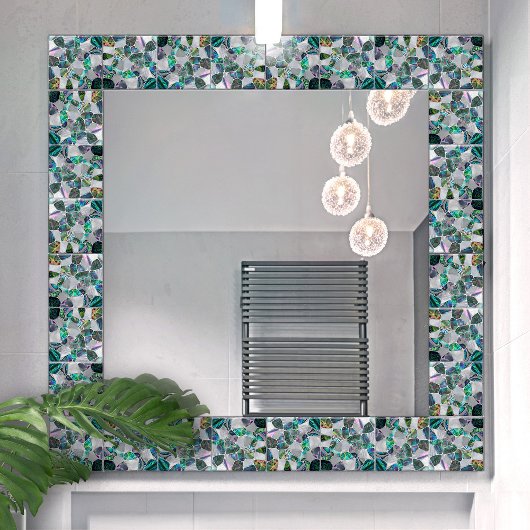 Abalone Muschel und Perle - Zellen Collage N16 Fliese