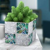 Abalone-Muschel und Perle - Zellen Collage N8 Fliese