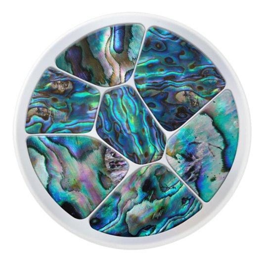 Abalone Muschel - Voronoi Cells Mosaic Keramikknauf (Vorderseite)