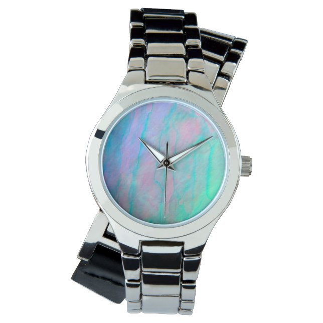 Abalone Muschel Wasserfarbene Mutter von Pearl Sto Armbanduhr (Vorderseite)