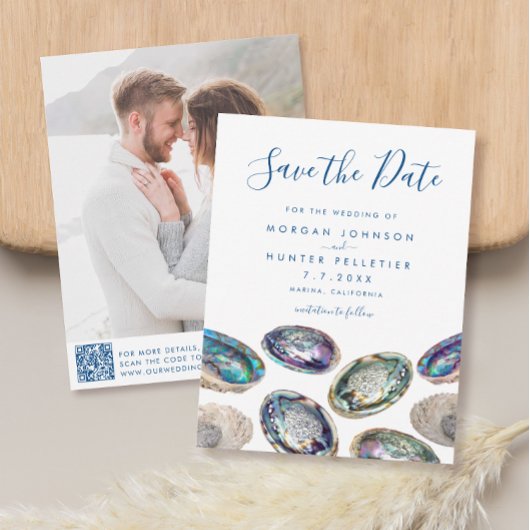 Abalone Muschel Watercolor Beach Hochzeit Save The Date