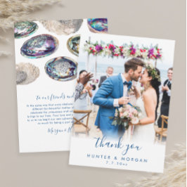 Abalone Muschel Watercolor Beach Hochzeitswohnung Dankeskarte