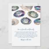 Abalone Muschel Watercolor Beach Hochzeitswohnung Dankeskarte (Rückseite)