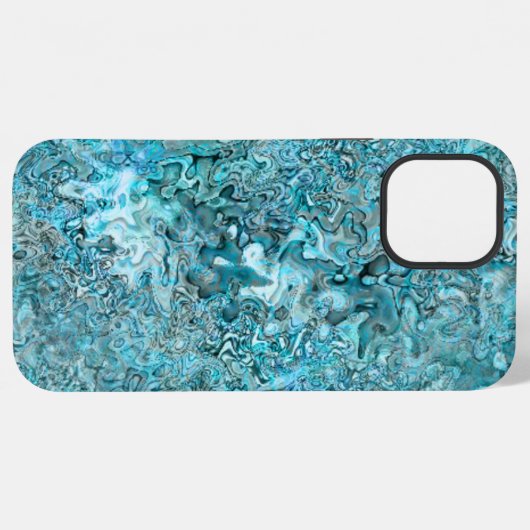 Abalone Pāua Muschel Aqua Blue iPhone Hülle (Rückseite (Horizontal))