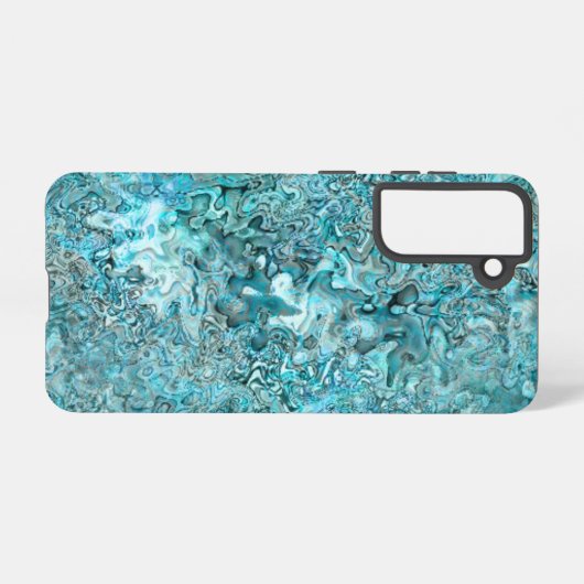Abalone Pāua Muschel Aqua Blue Samsung Galaxy Hülle (Rückseite (Horizontal))