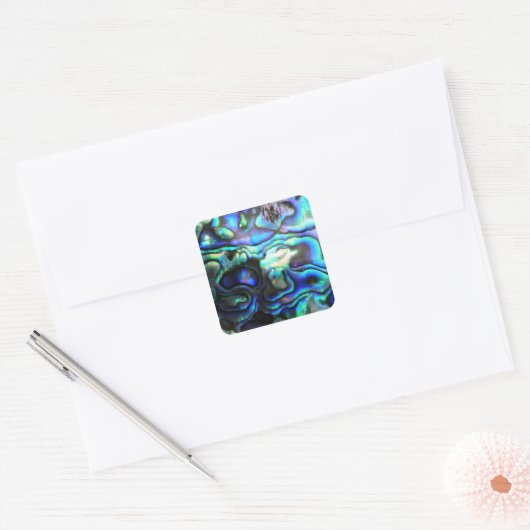 Abalone paua Muschel Quadratischer Aufkleber (Umschlag)