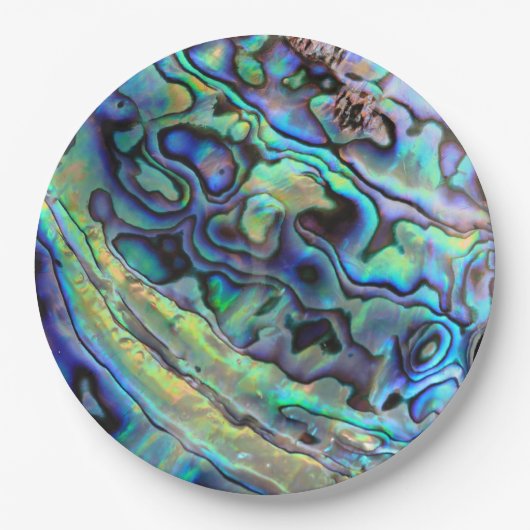 Abalone paua seashell pappteller (Vorderseite)
