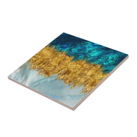 Abalone, Perl und Gold Textur gemischte Medien abs Fliese (Seite)