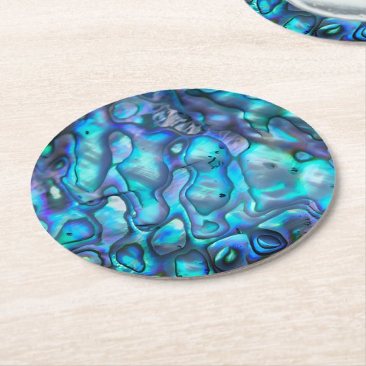 Abalone Runder Pappuntersetzer (Angewinkelt)