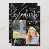 Abalone Script Foto Abschluss Einladung (Vorne/Hinten)