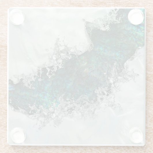 Abalone Shell Pearl and Silver 1 Glasuntersetzer (Rückseite)