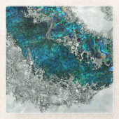 Abalone Shell Pearl and Silver 2 Glasuntersetzer (Vorderseite)