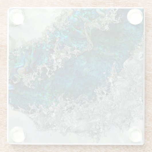 Abalone Shell Pearl and Silver 2 Glasuntersetzer (Rückseite)