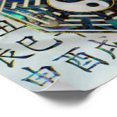 Abalone und Gold Bagua feng shui hieroglyphen Poster (Ecke)