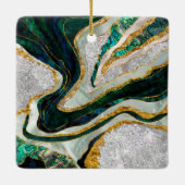 Abalone und Kristalle geode digitale Kunst Keramikornament (Rückseite)