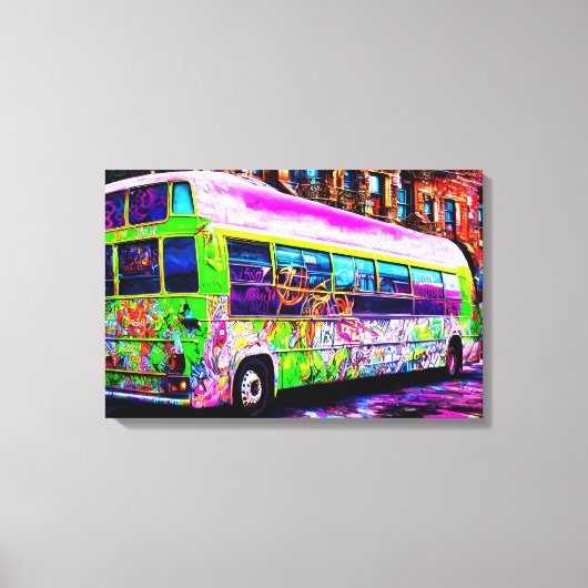Abandable Bus Street Art Leinwanddruck (Vorderseite)