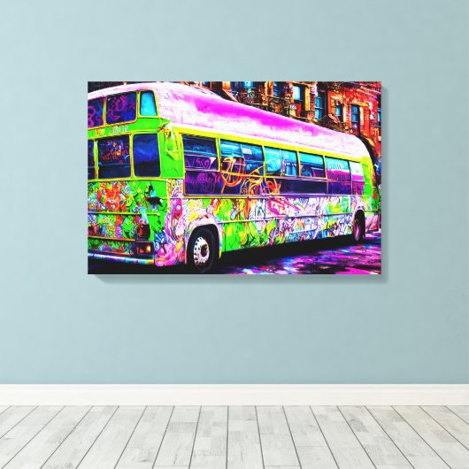 Abandable Bus Street Art Leinwanddruck (Insitu (Holzboden))