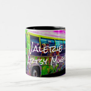 Abandable Bus Street Art Zweifarbige Tasse