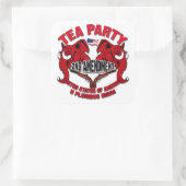 Abänderung zum Tee-Party 2 Quadratischer Aufkleber (Tasche)