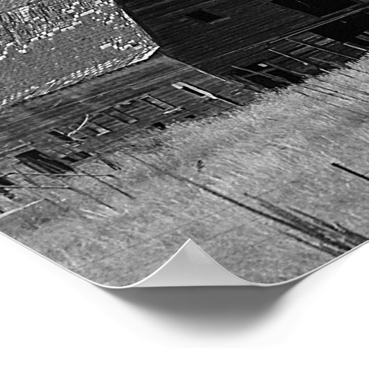 Abandoned Barry Black and White Poster (Ecke)