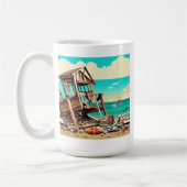 Abandoned Beach Boat Wrecks AI generiert Kunst Kaffeetasse (Links)