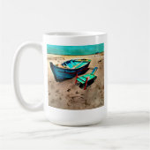 Abandoned Beach Desised Boat AI Generated Art Kaffeetasse (Links)