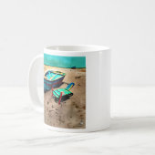Abandoned Beach Desised Boat AI Generated Art Kaffeetasse (Vorderseite Links)