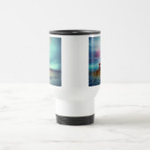 Abandoned Beach Dilapidate Illuminated Lighthouse Reisebecher (Mittel)