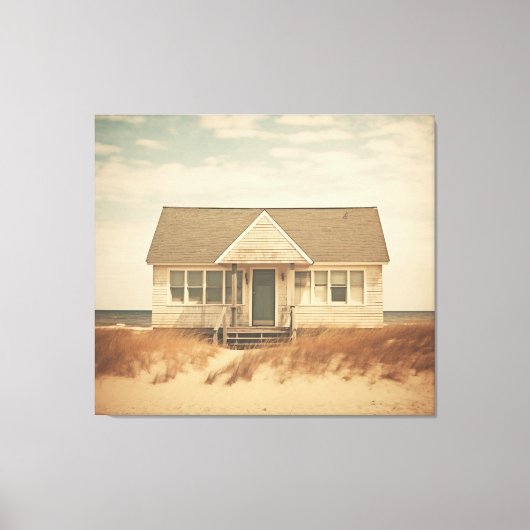 Abandoned Beach House gedudududued Retro Coastal Leinwanddruck (Vorderseite)