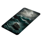 Abandoned Boat in Stormy Watters Ocean Art Magnet (Linke Seite)
