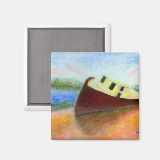Abandoned Boat, Magnet (Vorderseite/Rückseite)