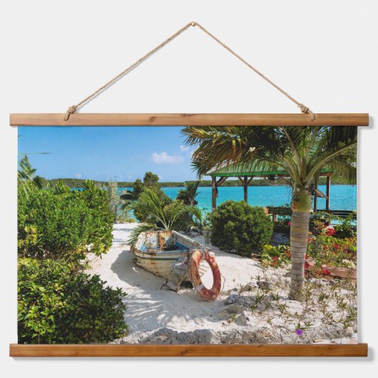 Abandoned Boat Wandteppich Mit Holzrahmen (Vorne)