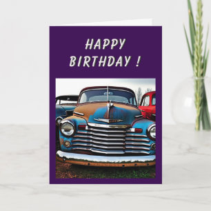 Abandoned Car 1950s Birthday Karte