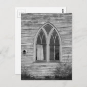 Abandoned Church Window Black and White Postkarte (Vorne/Hinten)