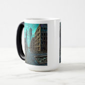 Abandoned City Dystopian AI Generated Artwork Verwandlungstasse (Vorderseite Links)