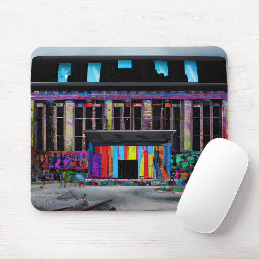 Abandoned Colorful Gebäude Ai Art Mousepad (Mit Mouse)