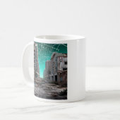 Abandoned Dystopian Aquamarin Skies Kaffeetasse (Vorderseite Links)