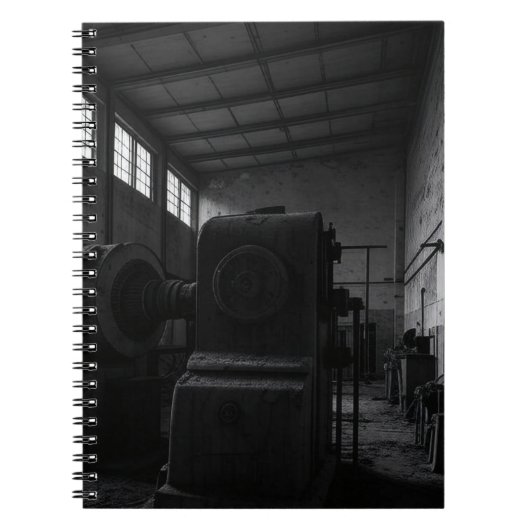 Abandoned Factory Schwarz-weiß Industrial Notebook Notizblock (Vorderseite)