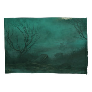 Abandoned Friedhof Moonlit Night Scene Kissenbezug