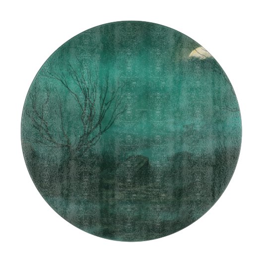 Abandoned Friedhof Moonlit Night Scene Schneidebrett (Vorderseite)