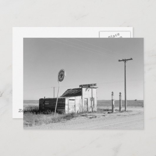 Abandoned Gas Station, 1937 Postkarte (Vorne/Hinten)