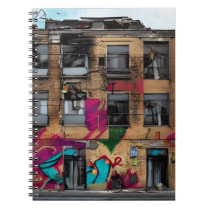 Abandoned Gebäude Abstrakt AI Art Notizblock