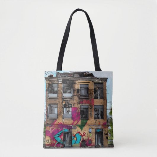 Abandoned Gebäude Abstrakt AI Art Tasche (Vorderseite)