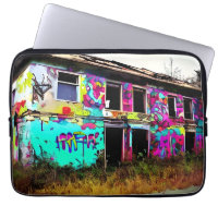 Abandoned House with Colorful Graffiti