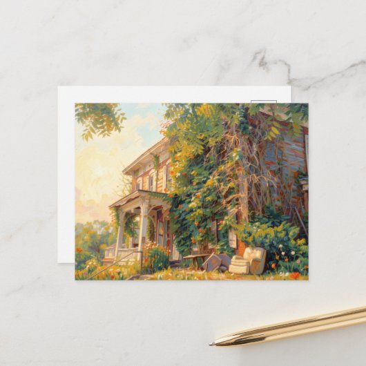 Abandoned House with the furniture included Postkarte (Vorderseite/Rückseite Beispiel)