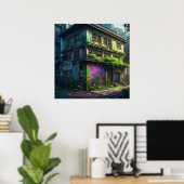 Abandoned Lila Graffiti Gebäude Urban Decke Poster (Heimbüro)